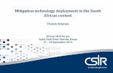 Mitigation technology deployment in the South African context · Solar Field: 1482 acres Households supplied with clean energy: 45,000 Tons of CO 2 emissions eliminated each year: