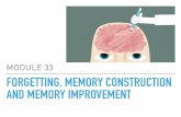 MODULE 33 FORGETTING, MEMORY CONSTRUCTION AND …mrsyopsychology.weebly.com/.../unit_vii_module_33.pdf · ‣ forgetting curve is a gradual fading of the physical memory trace. ‣
