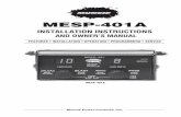 MESP-401A · 2017-05-02 · 3. The MESP-401A spreader controller provides both manual and auto-matic spreader operation. In automatic spreader mode the MESP-401A accurately maintains