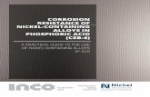 CORROSION RESISTANCE OF NICKEL-CONTAINING ALLOYS IN ... · The corrosivity of phosphoric acid is intermedi-ate, such that specimens of stainless steel which phoric acid (H 3 PO 4)