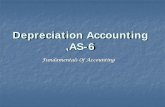 Depreciation Accounting ,AS-6 · Fundamentals Of Accounting: Depreciation Accounting,AS-6 2 Learning Objectives After studying the chapter, you will be able to: Grasp the meaning