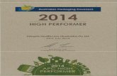2014 APC HIGH PERFORMER - Integria · 2014-09-08 · APC HIGH PERFORMER Stah Moore, CEO Australian Packaging Covenant, Integria Healthcare (Australia) Pty Ltd 23rd July HIGH PERFORMER