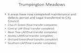 Trumpington Meadows - cambridge.gov.uk€¦ · •Southern LAP(final transfer complete) Trumpington Meadows Anstey Play Area Central LAP . Trumpington Meadows Southern LAP Church