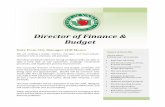 Director of Finance and Budget · 2020-08-05 · Certified Public Accountant (CPA) License and/or Certified Public Financial Officer designation, and Government Finance Officers Association