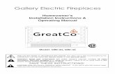 Gallery Electric Fireplaces - landscapelightingproducts.com · Gallery Electric Fireplaces Homeowner’s Installation Instructions & Operating Manual Model: GBI-34, GBI-41 Only use