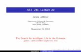 AST 248, Lecture 20 - Stony Brook University · AST 248, Lecture 20 James Lattimer Department of Physics & Astronomy 449 ESS Bldg. Stony Brook University November 15, 2018 The Search