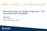New Processes for State Proposals – CA Assembly Bill 20 (AB20) · 01/07/2019  · What You Should Know: 1. The ARB proposal process requires much more detail in an effort to clarify