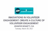 INNOVATIONS IN VOLUNTEER ENGAGEMENT: CREATE A …€¦ · volunteers and volunteer engagement. •How well do your (your organization’s) actions match your goals, values, beliefs?