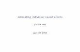 estimating individual causal effects - Patrick Lampatricklam.org/talk/4_10_13.pdf · 1.think of estimating each ˝ i as a separate \study" where we have data consisting of observation
