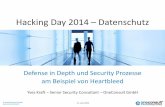 Hacking Day 2014 Datenschutz - Amazon Web Services · 2015-12-12 · «Defense in Depth» Strategie Hacking Day 2014 –Datenschutz 19 Personen Technologie Operations Defense in Depth