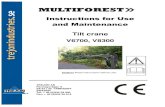 Instructions for Use and Maintenance · 2013-01-17 · 1 Fax: Instructions for Use and Maintenance Tilt crane V6700, V8300 Caution! Read instructions before use. TREJON AB Företagsvägen