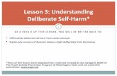 Lesson 3: Understanding Deliberate Self-Harm* Lesson 3: Understanding Deliberate Self-Harm* 1. Deliberate
