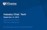 Industry Chat: Tech€¦ · MBA Career Management Tech Team Career Advice • Self-assessment & decision making • Networking • Industry Insight • Resumes, Cover Letter & Interview