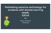 Rethinking assistive technology for students with …...Rethinking assistive technology for students with diverse learning needs. IDEAS Fiona Thomas Texthelp TEDx Talk - Todd Rose