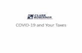COVID----19 and Your Taxes19 and Your Taxes · • Subsidy for 12 weeks retroactive to March 15, 2020 • Applications available through CRA’s My Business Account starting April