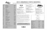 2014 Arkansas State Baseball2014 A ˙ ˚! ! " "ˇ B !ˇ ˝˝ G ˛ˇ ˜"ˇ! Game 29 / SEMO2014 Baseball Preseason Coaches’ Poll (F P ace V e Pa e e e ) 1. UL Lafayette (8) - 98 pts