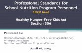 Professional Standards for School Nutrition Program PersonnelApr 16, 2015  · Webinar Agenda •New Directors – Hiring Standards •Definitions of School Nutrition Professional