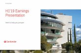 H1'19 Earnings Presentation€¦ · H1'19 Earnings Presentation Here to help you prosper 23 July 2019. 2 Important Information Non-IFRS and alternative performance measures In addition