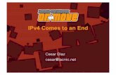 IPv4 Comes to an End - LACNICslides.lacnic.net/wp...ipv4-comes-to-an-end.pdf · Evolution of the IPv4 Pool • Run-out dates:! – IANA ran out of free /8 blocks in January 2011!
