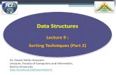 Lecture 9 : Sorting Techniques (Part 2)bu.edu.eg/portal/uploads/Computers and Informatics... · 10 Sorting Techniques Merging is the process of combining two or more sorted array