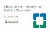 HIMSS Davies – Therapy Plan Ordering Optimization...The mission of Cleveland Clinic Abu Dhabi is to provide better care of the sick, investigation into their problems, and further