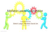 Mediator-Lawyer Collaboration Us... · Mediator-Lawyer Collaboration A presentation by District Judge / Mediator David Lim (21 November 2018) Lawyer’s influence • The party is