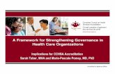 A Framework for Strengthening Governance in health Care ... PDFs/June...‘Raise the bar’ for health care practice Enable an organization/team to stretch to improve care, to reach