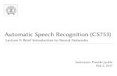 Automatic Speech Recognition (CS753)pjyothi/cs753_spr16/slides/lecture9.pdf · Emotion Recognition from speech Speaker Adaptation End-to-end Audio-Visual Speech Recognition InfoGAN