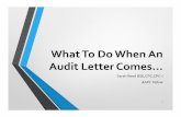 Sarah Reed What to do When an Audit Letter Comes Conference/Sarah... · This step lets you look at the claim as the payer would when and if they print the charge. You can see if there