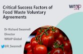 Critical Success Factors of Food Waste Voluntary Agreements€¦ · Critical Success Factors of Food Waste Voluntary Agreements Dr Richard Swannell Director WRAP Global @R_Swannell