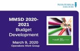 MMSD 2020-2021 Budget Development · 2014-15: Health Insurance Budget Increase 5% Added $20 Office Visit Copay to Reduce Cost 2015-16: Health Insurance Budget Increase 0% Direct Negotiations