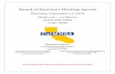 Board of Directors Meeting Agenda - CalMHSA2019/09/12  · Board of Directors Meeting Agenda Thursday, September 12, 2019 10:00 a.m. – 11:00 a.m. (916) 233-1968 Code: 3043 Meeting