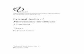 External Audits of Microfinance Institutions · External Audits of Microfinance Institutions A Handbook Volume 2 For External Auditors Technical Tool Series No. 3 December 1998. Foreword