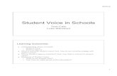 Student Voice in Schools - The Science of Learning Hub · Student Voice Student voice refers to the values, opinions, beliefs, perspectives, and cultural backgrounds of individual