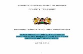 COUNTY GOVERNMENT OF BOMET COUNTY TREASURY · 2016-12-01 · i county government of bomet county treasury medium term expenditure framework mtef budget 2016/17-2018/19 and annual