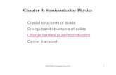 Crystal structures of solids Energy band structures of solids Charge carriers in semiconductor…staff.uny.ac.id/sites/default/files/4. Semiconductor Physics_0.pdf · PHY4320 Chapter