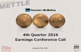 4th Quarter 2016 Earnings Conference Calls22.q4cdn.com/529358580/files/doc_presentations/... · * Reflects Morenci ownership of 85% interest through 5/31/16 and 72% interest from