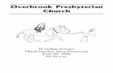 Overbrook Presbyterian Church 10, 2018... · 2018-06-09 · Welcome to Overbrook Presbyterian Church We are glad you are worshiping with us this morning! Notes on Today’s Service