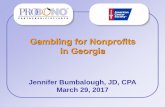 Gambling for Nonprofits in Georgia€¦ · applies to online gambling operators accepting financial instruments to fund accounts for players. including online casinos. Federal Anti-Lottery