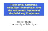 Polynomial Statistics, Necklace Polynomials, and the ...tghyde/Hyde -- Thesis Defense.pdf · Factorization Statistics.Poly d(F q) = the set of monic degree d polynomials in F [x]..The
