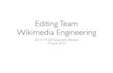 Editing Team Wikimedia Engineering Editing Team members ... â€¢ Work on non-Wikipedia editing tools.!