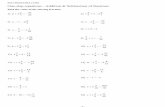 Free Math Worksheets · 2015-12-06 · 575) −1 9 56 = n + 3 14 576) −3 131 174 = x − 4 17 29 577) − 31 26 + a = − 35 13 578) x + (− 4 5) = − 91 170 579) r − 6 17 =