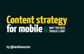 Content strategy for mobile - 104.236.43.209104.236.43.209/pdf/content-strategy-for-mobile.pdf · Apple • 7% of overall iPad traffic comes from „the new” iPad • iPhones take