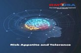 Risk Appetite and Tolerance · Risk Appetite And toleRAnce ABoUt tHis coURse The ISO 31000:2009 definition of Risk Appetite shows that it is concerned with the kinds of risk an organi-