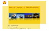 Creating value via the Shell IT Ecosystem · 1 Creating value via the Shell IT Ecosystem Edo Ten Klooster General Manager Shell Downstream IT Application Projects