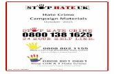 Hate rime ampaign Materials · October 2015 Leaflet with information about Mental Health and Hate rime. Order quantity : 1000 ost : £120 LF102/ Mental Health and Hate rime leaflet