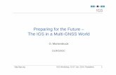 Preparing for the Future – The IGS in a Multi-GNSS World 2014 - PY02 - Montenbruck - 2171... · • Wake-up (or fall behind) • GNSS industry has taken over • „Yes we can“