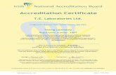 T.E. Laboratories Ltd.€¦ · certificate confirms the latest date of renewal of accreditation. To confirm the validity of this certificate, please contact the Irish National Accreditation