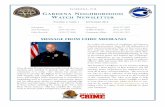 VOLUME 1, ISSUE 1 SEPTEMBER 2016 · VOLUME 1, ISSUE 1 SEPTEMBER 2016 GARDENA NEIGHBORHOOD WATCH NEWSLETTER Emergency 911 Detectives (310) 217-9607 ... allows our officers to interact