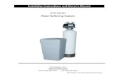 XTS Series Water Softening System · This water softener system includes a brine (salt) tank and a resin (media) tank with a backwashing control valve. Incoming water flows into the